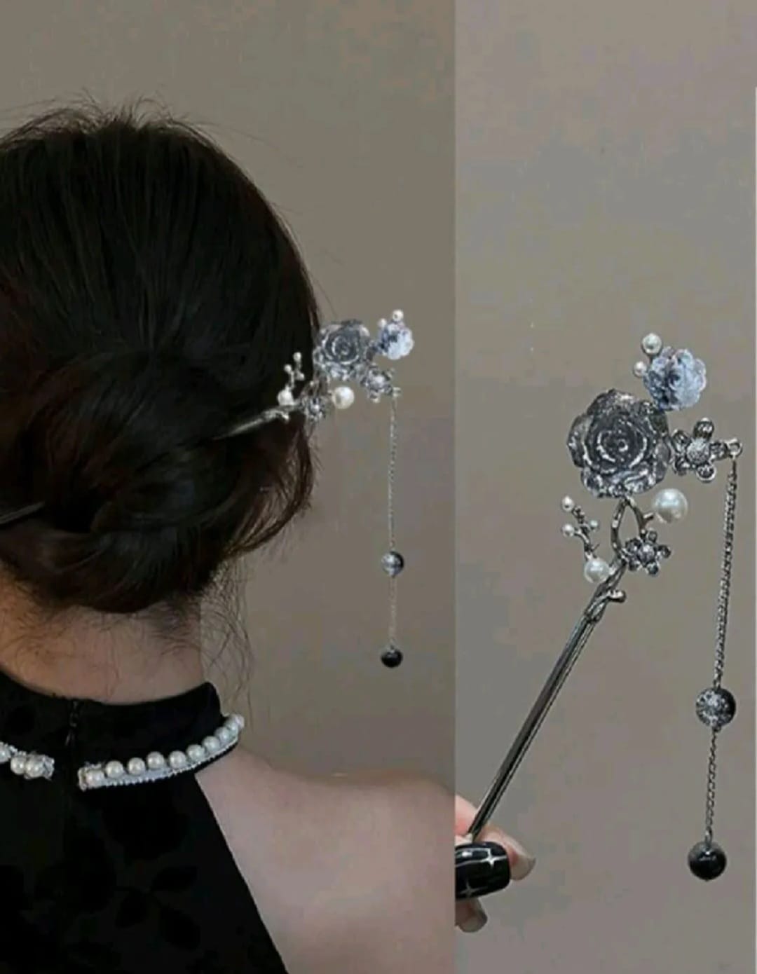 Elegant Chinese Hair Pin – Traditional Floral Hair Stick for Women