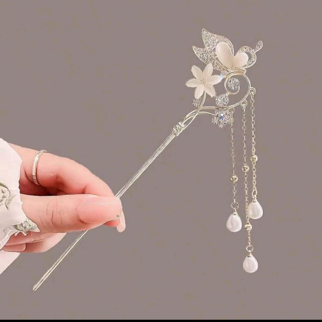 Elegant Chinese Hair Pin – Traditional Floral Hair Stick for Women