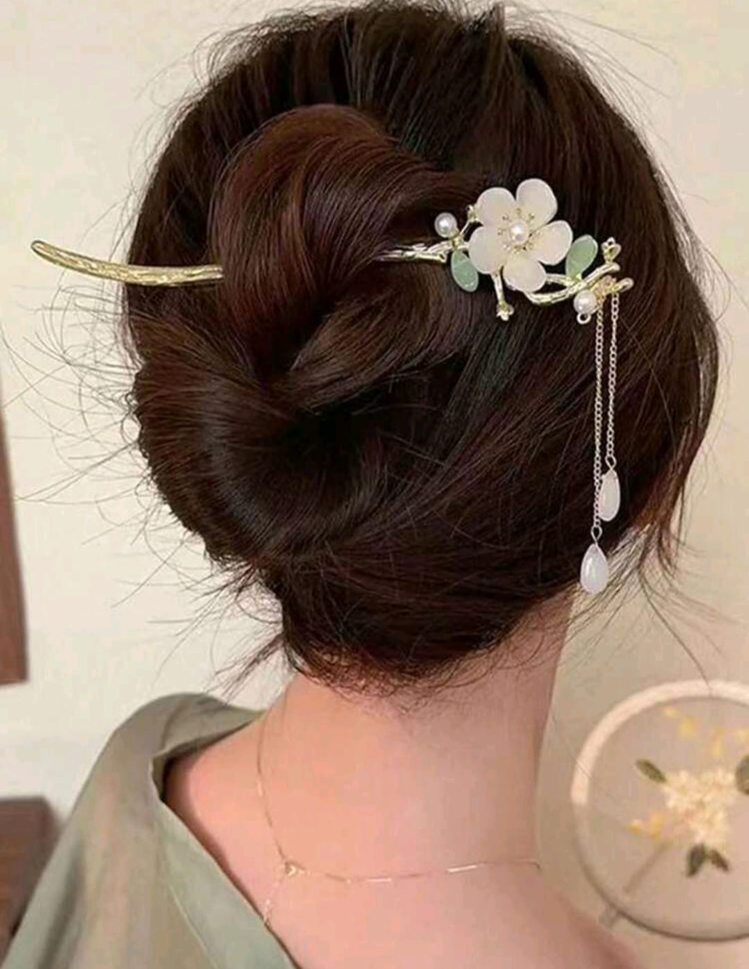 Elegant Chinese Hair Pin – Traditional Floral Hair Stick for Women
